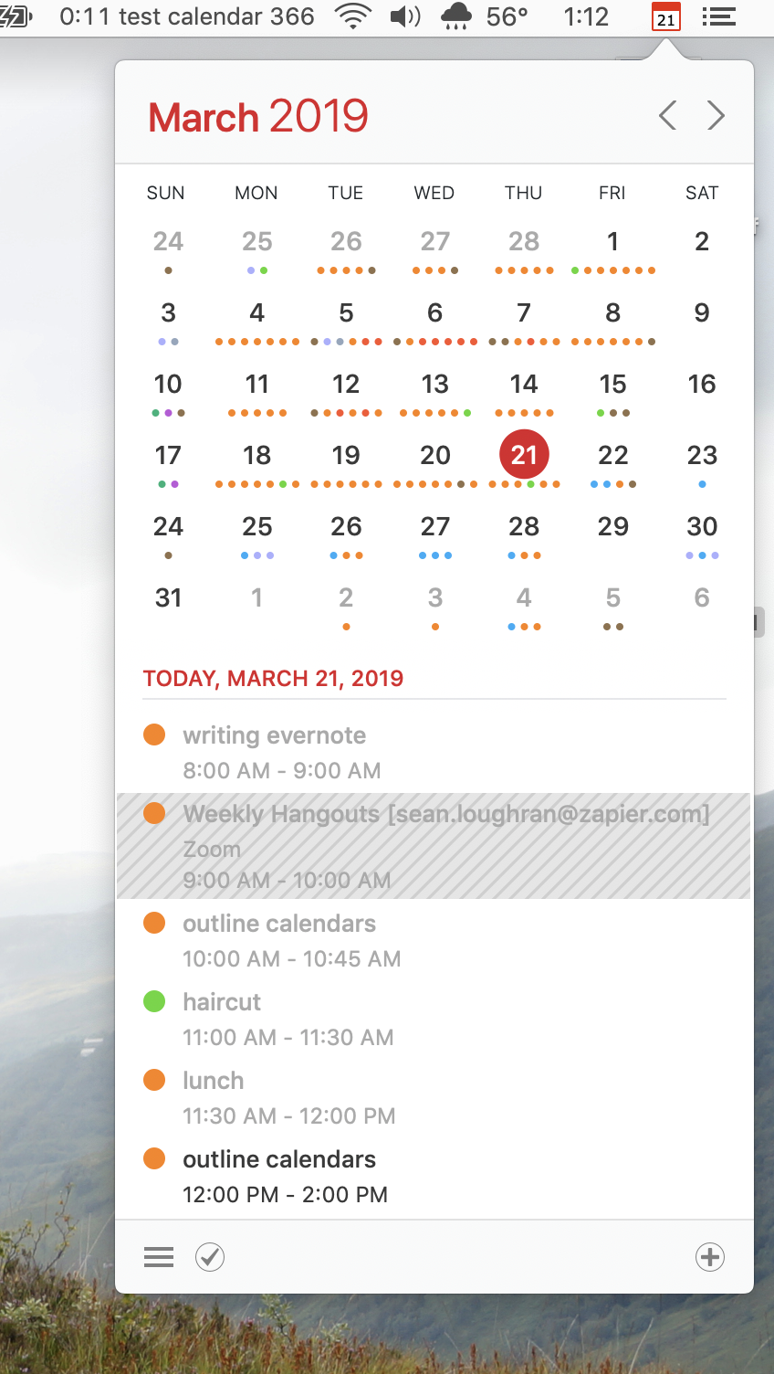 calendar app overlay for mac